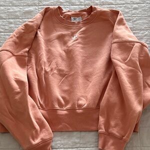 adidas Trefoil Pullover Sweatshirt in Peach